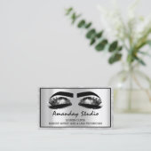 Carte De Visite Maquillage professionnel Eyelash Black Grey Nomina (Debout devant)