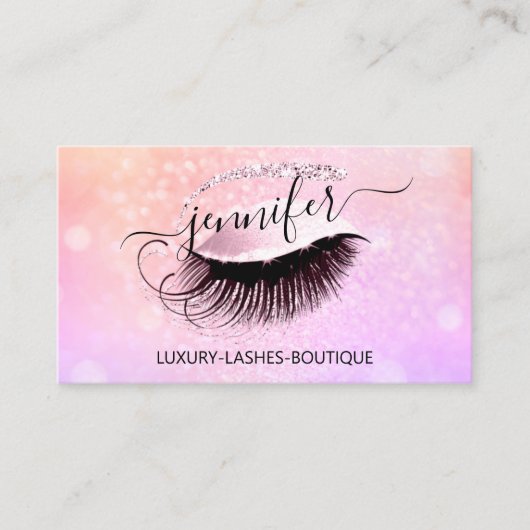Carte De Visite Maquillage professionnel Eyelash QR Code Holograph (Devant)
