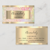 Carte De Visite Maquillage professionnel Holographique Parties sci (Devant / Derrière)