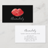 Carte De Visite Maquillage professionnel lèvres d'artiste Rouge No (Devant / Derrière)