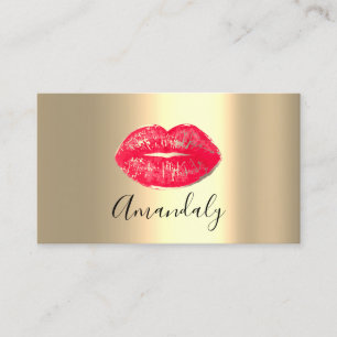 Carte De Visite Maquillage professionnel Lips Red Lux Gold