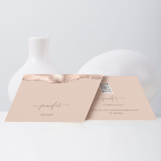 Carte De Visite Maquillage QR Code Powder Blush Skinny