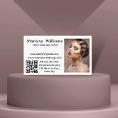 Carte De Visite maquillage rétro artiste qr code photo simple