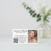 Carte De Visite maquillage rétro artiste qr code photo simple (Debout devant)