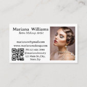 Carte De Visite maquillage rétro artiste qr code photo simple (Devant)