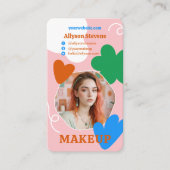 Carte De Visite Maquillage rétros formes beauté photo qr code logo (Devant)
