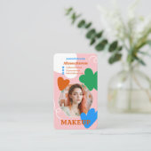 Carte De Visite Maquillage rétros formes beauté photo qr code logo (Debout devant)