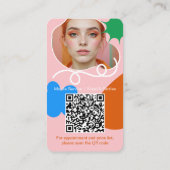 Carte De Visite Maquillage rétros formes beauté photo qr code logo (Dos)