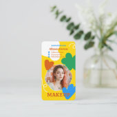 Carte De Visite Maquillage rétros formes beauté photo qr code or (Debout devant)