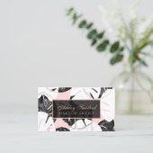 Carte De Visite Maquillage rose blanc d'or d'oeufs de noir moderne (Debout devant)