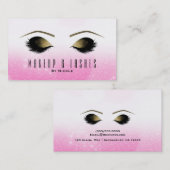 Carte De Visite Maquillage rose blanc étincelant Eyelashes Spa de  (Devant / Derrière)