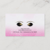 Carte De Visite Maquillage rose blanc étincelant Eyelashes Spa de  (Dos)