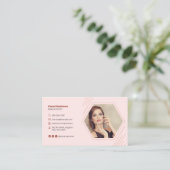 Carte De Visite Maquillage rose Brown Artiste Lashes Brosses Salon (Debout devant)