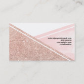 Carte De Visite Maquillage rose de bloc d'aquarelle de rose d'or (Dos)