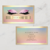 Carte De Visite Maquillage rose de trame dorée Ombre métal rose (Devant / Derrière)