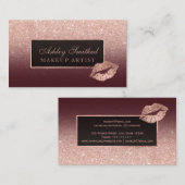 Carte De Visite Maquillage rose d'ombre de Bourgogne de parties (Devant / Derrière)