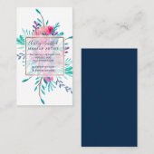 Carte De Visite Maquillage rose d'or d'aquarelle florale rose de (Devant / Derrière)