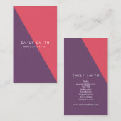Carte De Visite Maquillage rose et violet Abstrait Médias sociaux (Devant / Derrière)