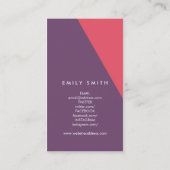 Carte De Visite Maquillage rose et violet Abstrait Médias sociaux (Dos)