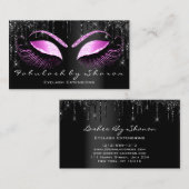 Carte De Visite Maquillage rose Eyelash Black Drivers Professionne (Devant / Derrière)