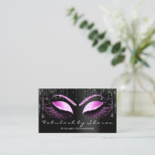 Carte De Visite Maquillage rose Eyelash Black Drivers Professionne (Debout devant)
