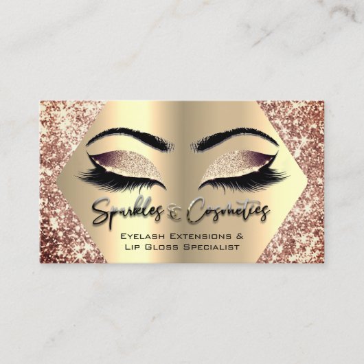Carte De Visite Maquillage rose Eyelash Extensions Lip Gloss Speci (Devant)