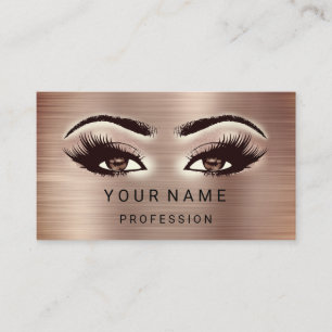 Carte De Visite Maquillage Rose fumé Yeux Brown minimaux