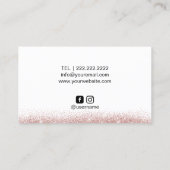 Carte De Visite Maquillage Rose Gold Crown Eyelash Salon (Dos)
