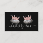 Carte De Visite Maquillage Rose Gold Crown Eyelash Salon (Devant)