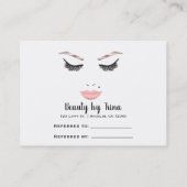 Carte De Visite Maquillage Rose Gold Visage Cils Lèvres Référence  (Dos)