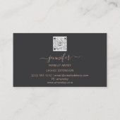Carte De Visite Maquillage Rose gris - Logo de l'artiste Lashes QR (Dos)