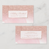 Carte De Visite Maquillage rose moderne d'aquarelle de rose de (Devant / Derrière)