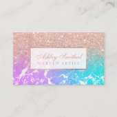 Carte De Visite Maquillage rose moderne de marbre de sirène de (Devant)