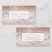 Carte De Visite Maquillage rose moderne d'ombre de marbre (Devant / Derrière)