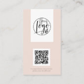 Carte De Visite Maquillage rose vif moderne photo qr code logo (Dos)