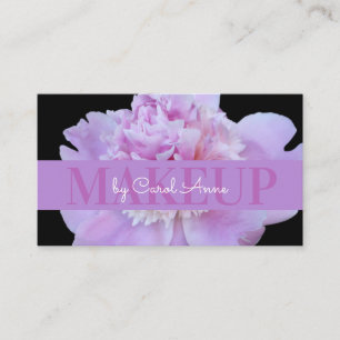 Carte De Visite Maquillage rose violet Fleur classique noir