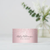 Carte De Visite Maquillage salon de coiffure or rose moderne tenda (Debout devant)