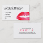 Carte De Visite Maquillage semi-permanent Tatouage visage rouge lè (Devant / Derrière)