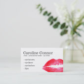 Carte De Visite Maquillage semi-permanent Tatouage visage rouge lè (Debout devant)