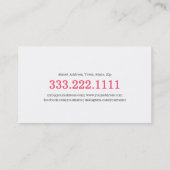 Carte De Visite Maquillage semi-permanent Tatouage visage rouge lè (Dos)