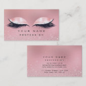 Carte De Visite Maquillage Silver rose Verre Marbre Lashes Parties (Devant / Derrière)