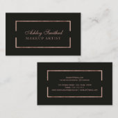 Carte De Visite Maquillage simple gris de faux de cadre rose (Devant / Derrière)