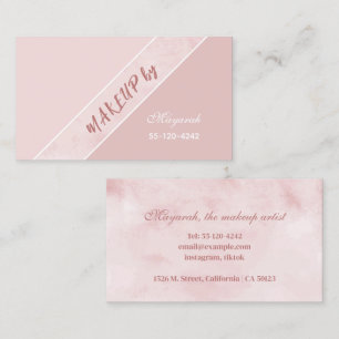 Carte De Visite Maquillage simple rose doux
