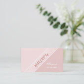 Carte De Visite Maquillage simple rose doux (Debout devant)