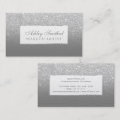 Carte De Visite Maquillage sombre gris parties scintillant faux ar (Devant / Derrière)