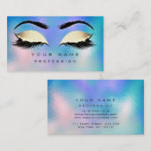 Carte De Visite Maquillage sourcils Parties scintillant bleu Aqua  (Devant / Derrière)