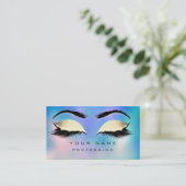 Carte De Visite Maquillage sourcils Parties scintillant bleu Aqua  (Debout devant)