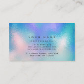Carte De Visite Maquillage sourcils Parties scintillant bleu Aqua  (Dos)
