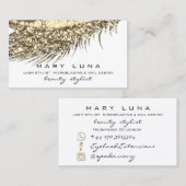 Carte De Visite Maquillage sourcils Parties scintillant métal blan (Devant / Derrière)