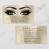 Carte De Visite Maquillage sourcils Parties scintillant yeux métal (Devant / Derrière)